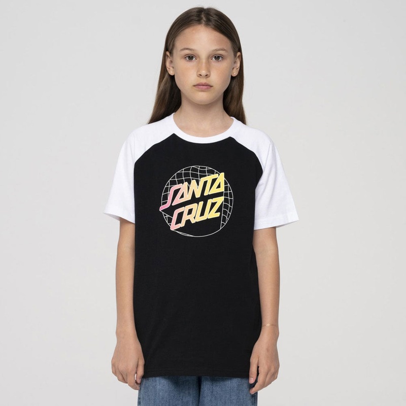 Santa Cruz Yth Grid Delta Dot Raglan T-Shirt