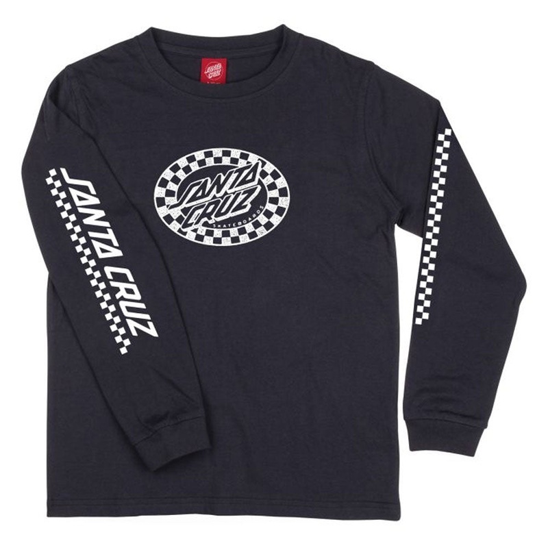 Santa Cruz Youth Check Oval Mono Front Long Sleeve T-Shirt