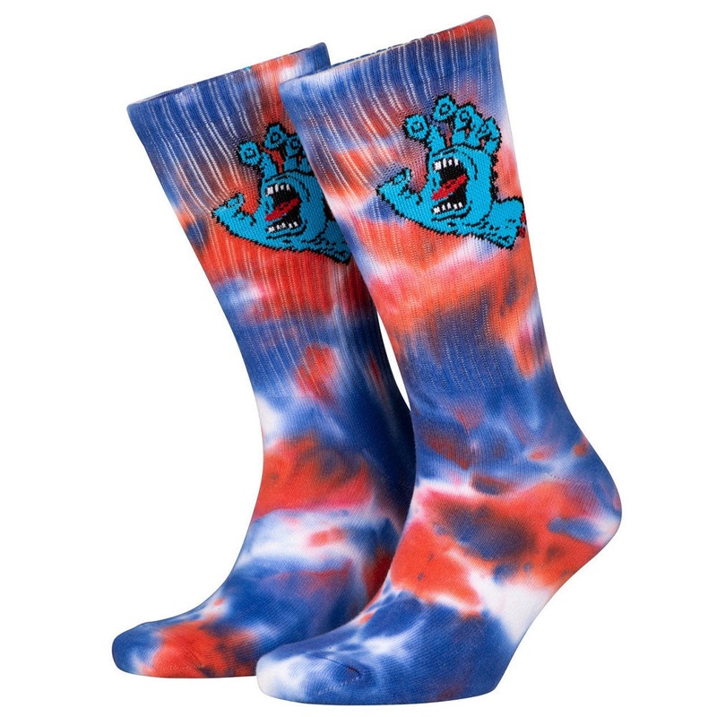 Santa Cruz Screaming Hand Tie Dye Socks. UK Size 8-11