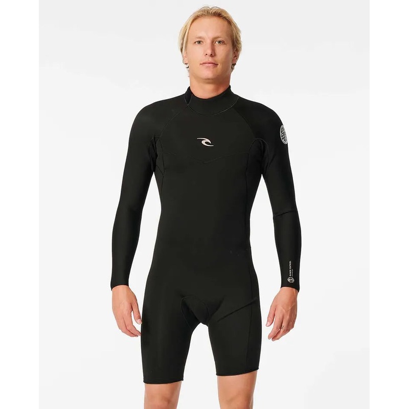 MEN'S D/PATROL 2MM L/SL B/ZIP SPRING - BLACK