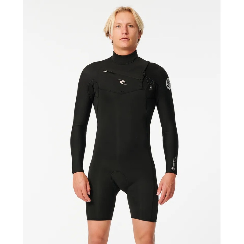 MEN'S D/PATROL 2MM L/SL C/ZIP SPRING - BLACK