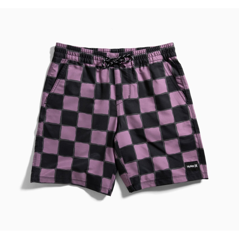BOYS BEACH CHECKER ELASTIC WAIST BOARDSHORT