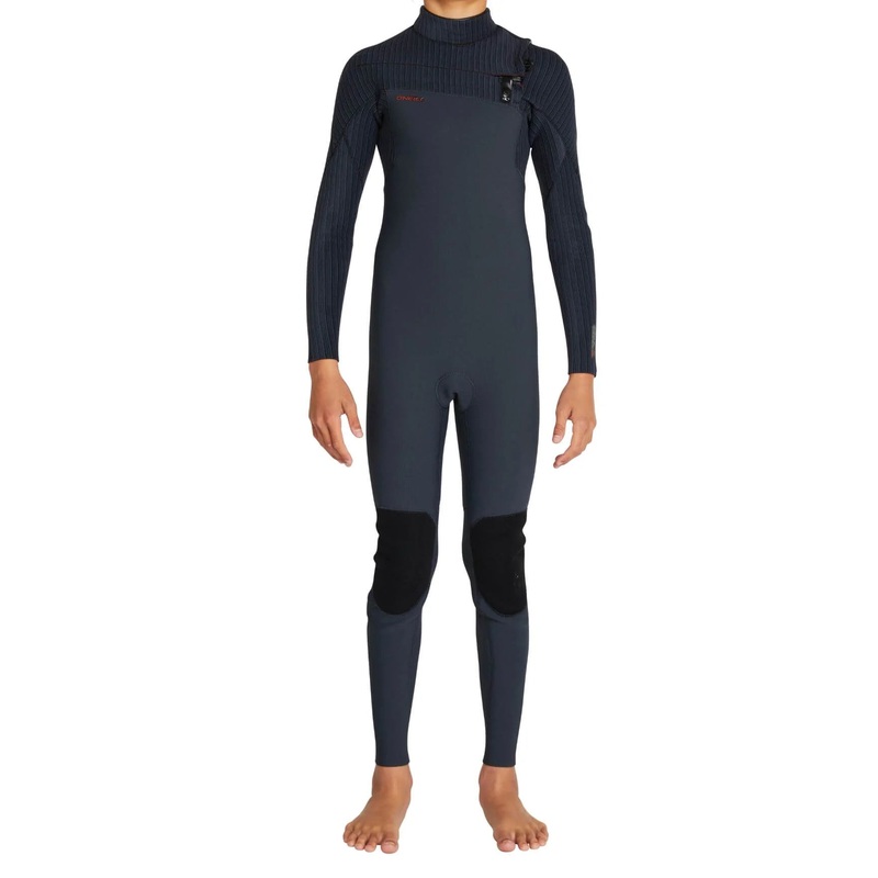 BOYS HYPERFREAK FIRE 3/2MM CHEST ZIP STEAMER - GUNMETAL