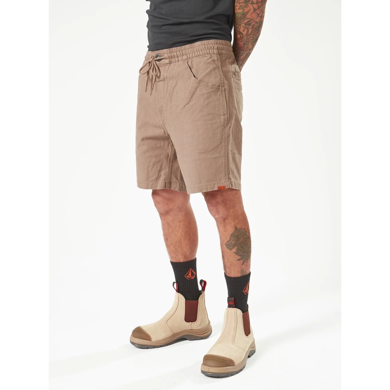 CALIPER ELASTIC WAIST SHORT 17" - BRINDLE