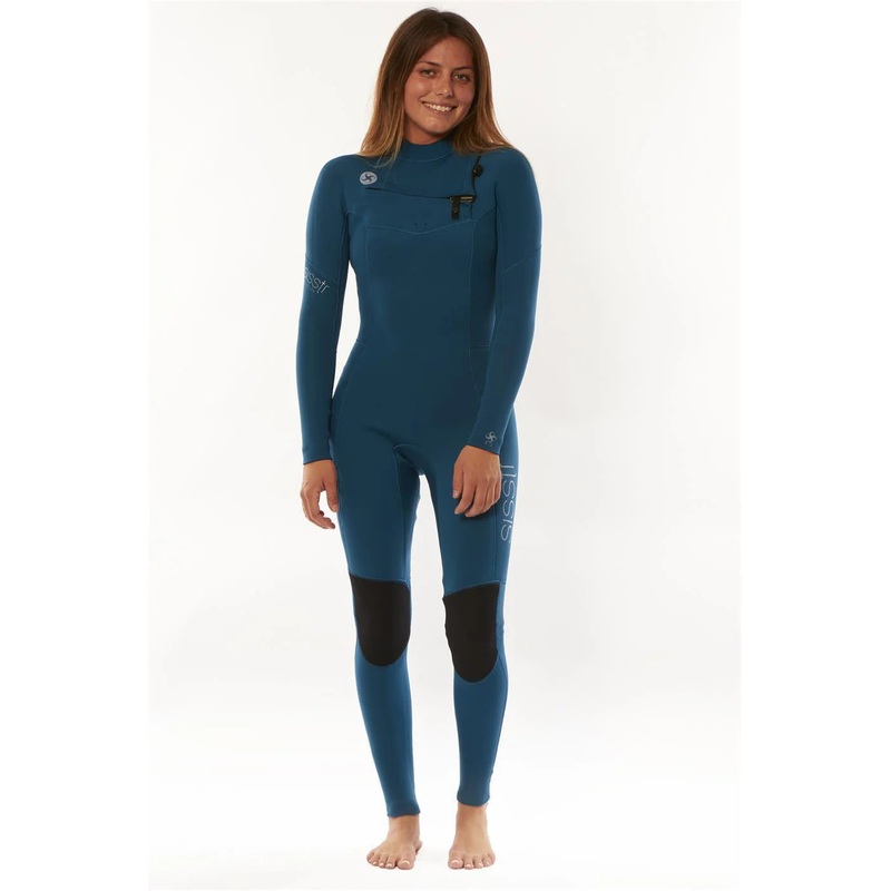 GIRLS 7 SEAS 4/3MM CHEST ZIP STEAMER - LAGUNA