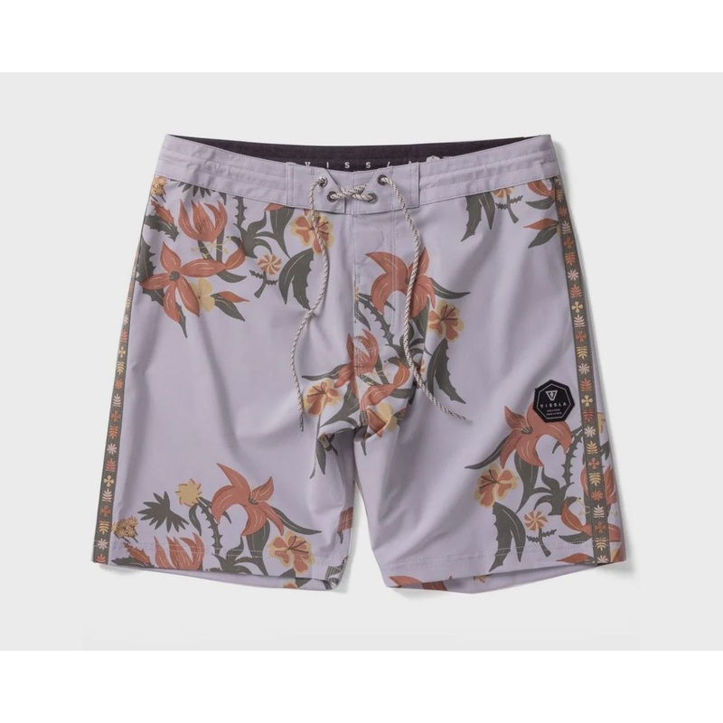Hibiscus Haze 17.5" Boardshort - Bone