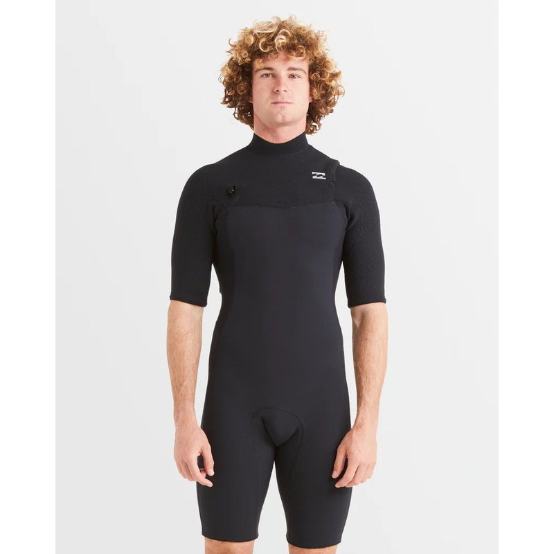Mens 2/2mm Revo Natural Chest Zip Springsuit - Black