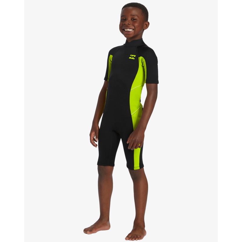Toddler 202 Foil Back Zip Springsuit - Fluro Lime