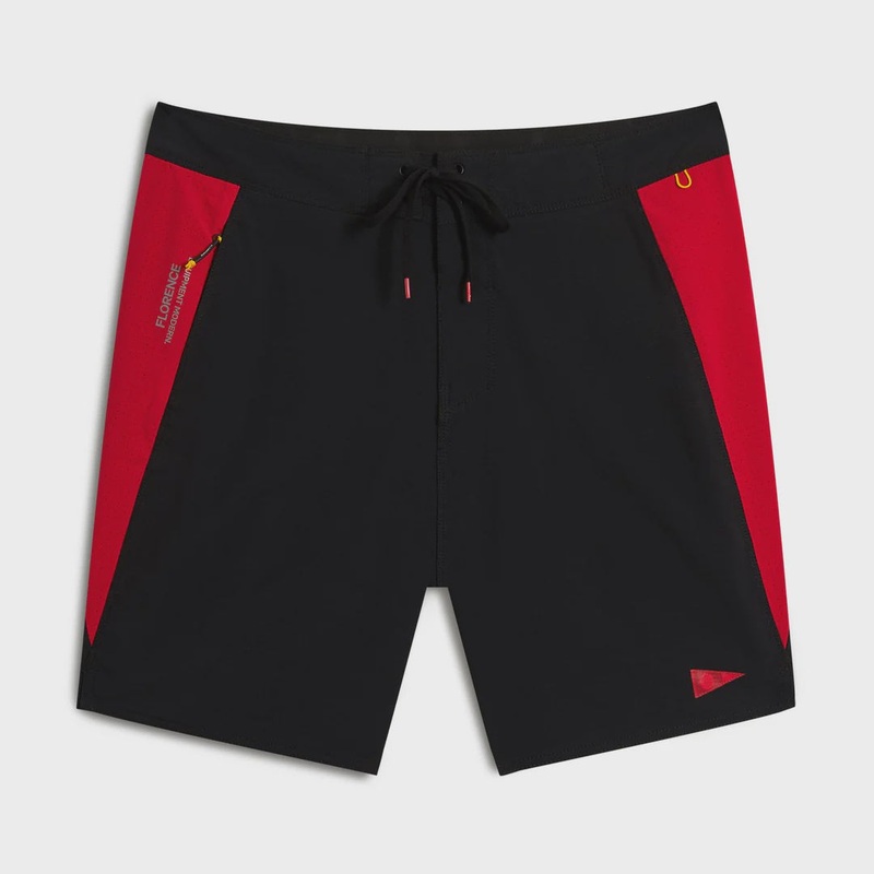 Cordura Airtex Boardshort - Black/Racing Red