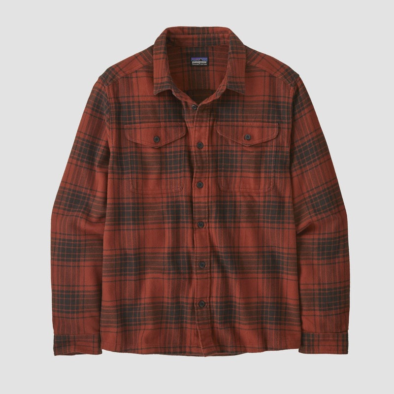 Men's Fjord Flannel Shirt - Cascade: Burnished Red