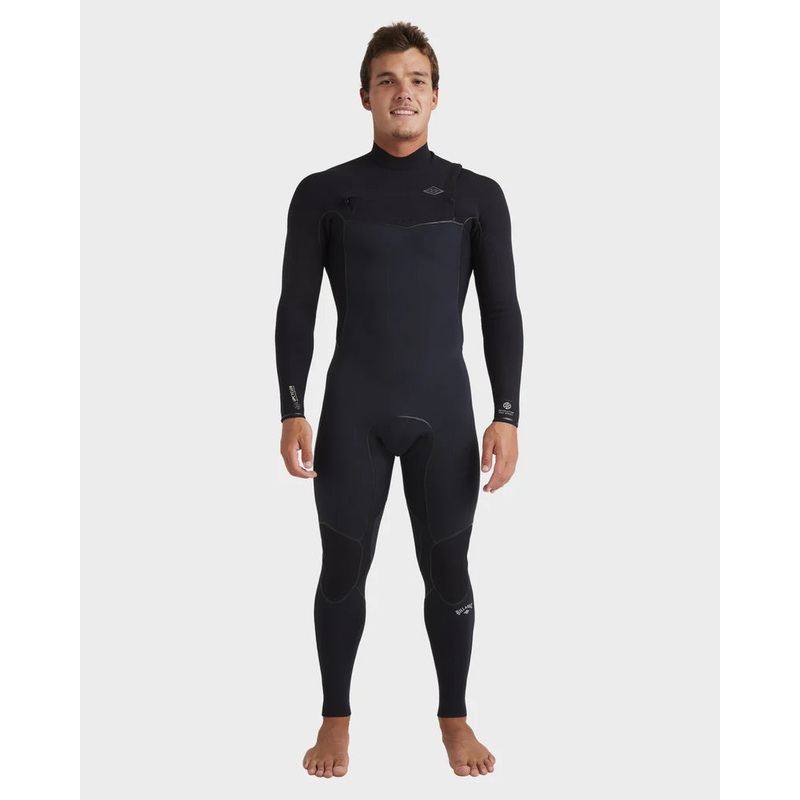 Mens 3/2mm Revolution Pro Chest Zip Steamer Wetsuit - Black