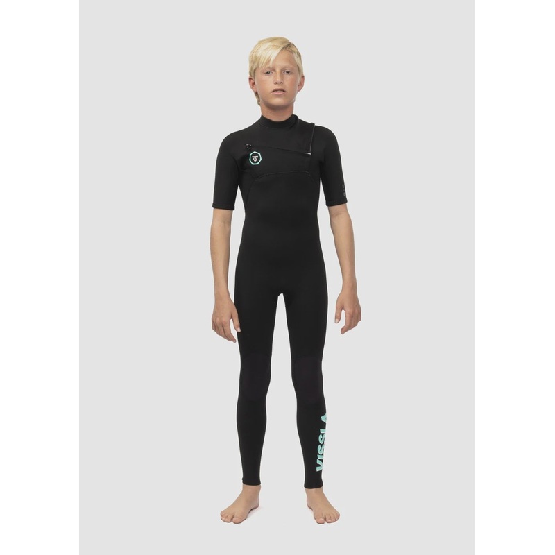7 Seas Boys 2mm Short Sleeve Steamer Wetsuit - Black