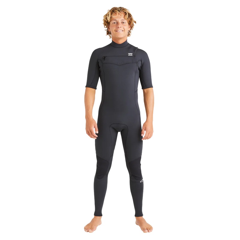 Billabong Mens 2/2mm Absolute Natural Chest Zip Short Sleeve Full Wetsuit