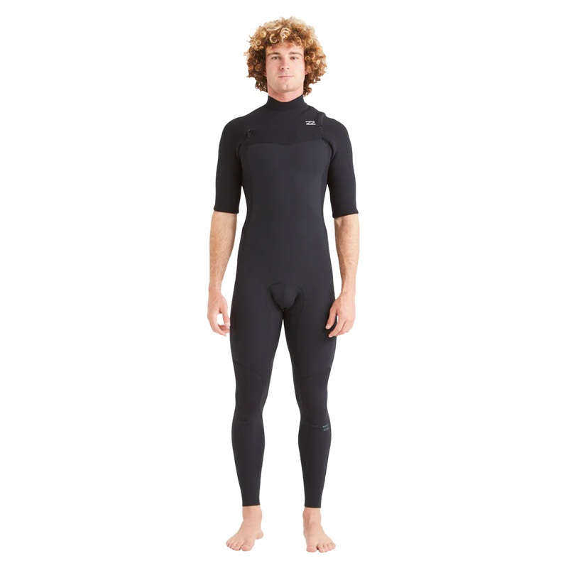 Billabong Mens 2/2mm Revo Natural Chest Zip Short Arm Steamer