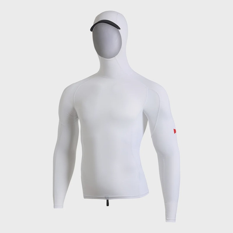 Long Sleeve Hooded Rashguard - White