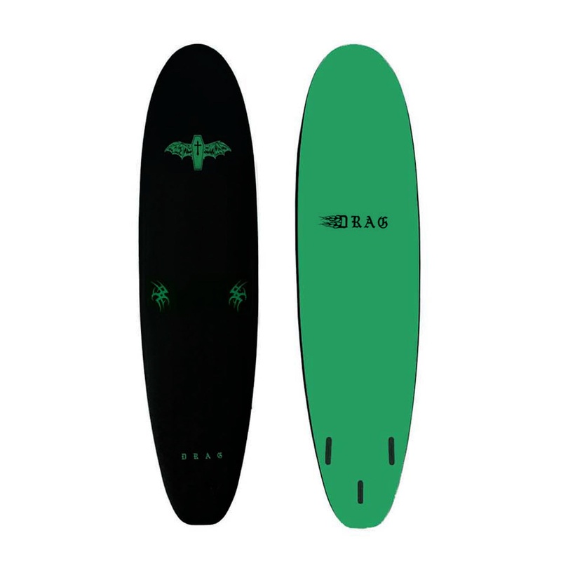7ft Drag Board Co Coffin Softboard - Comes with fins