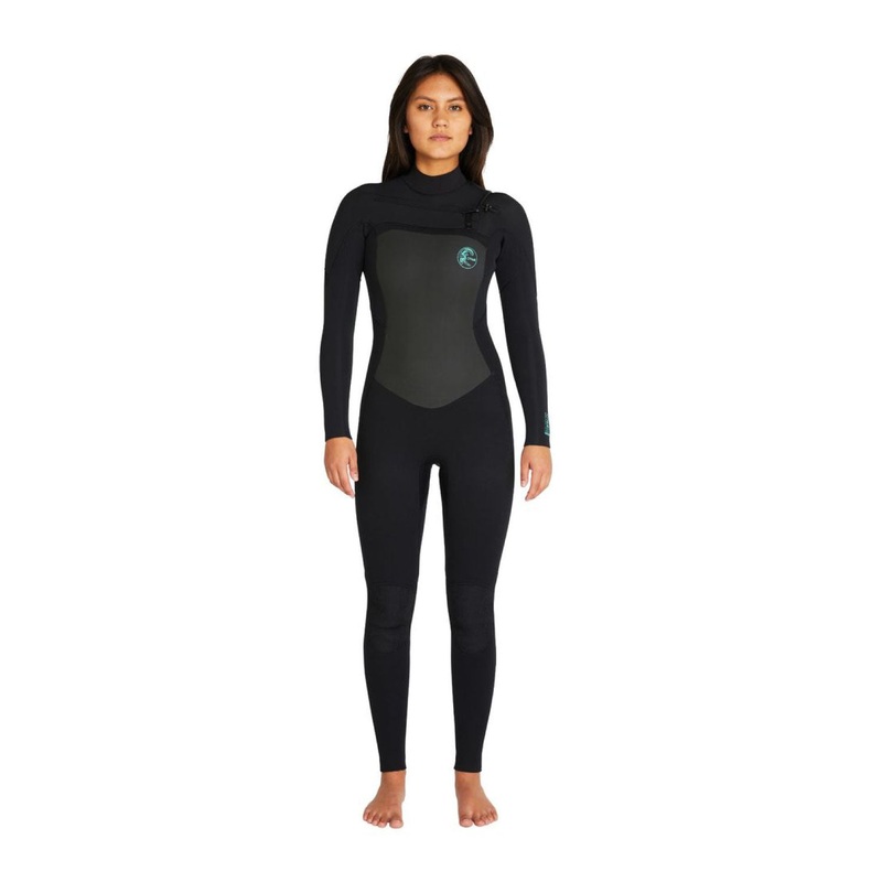 O'Neill Womens Focus 3/2mm Steamer Chest Zip Wetsuit - Black