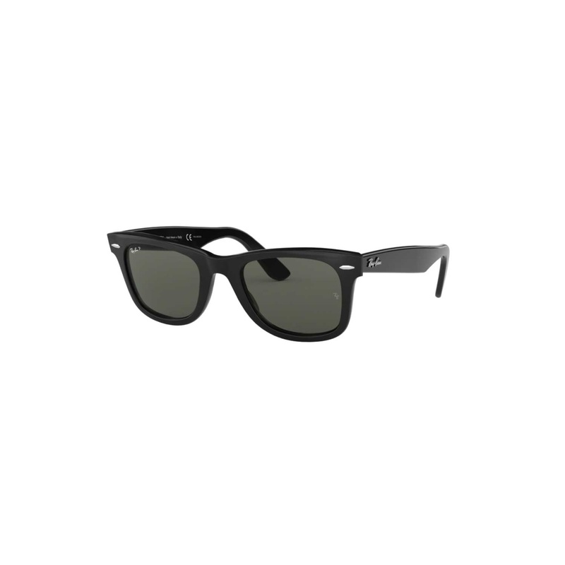 Ray Ban Wayfarer Unisex Sunglasses - Black/Green Polarised