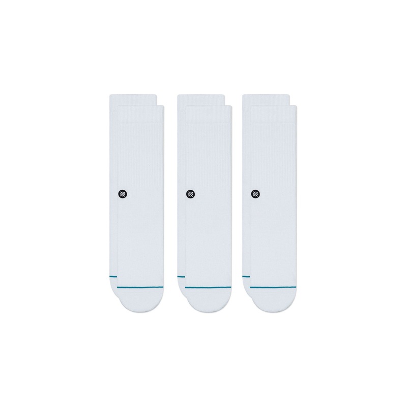 Stance Mens 'ICON' 3 Pack Socks - White