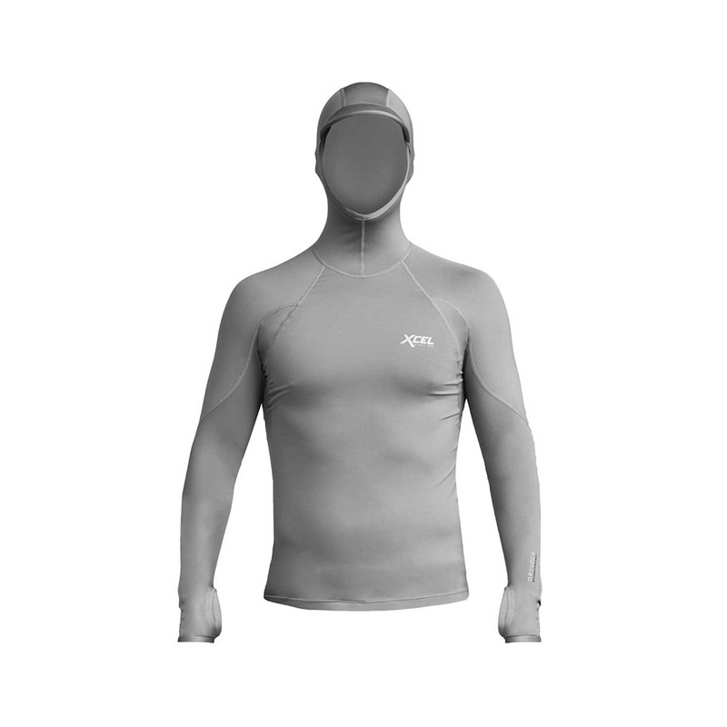 XCEL Men's Drylock Longsleeve Hooded Rash Shirt