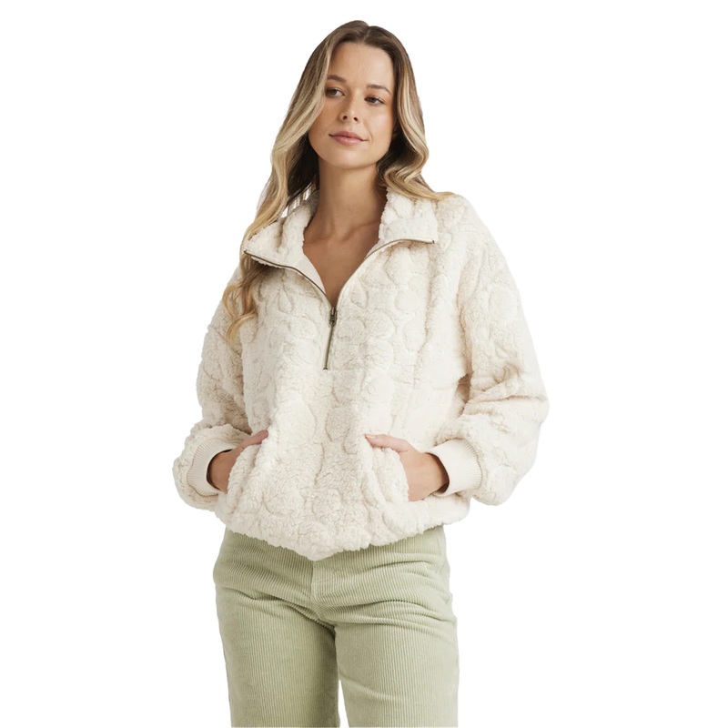Billabong Womens Fireside Cozy Half Zip Crew