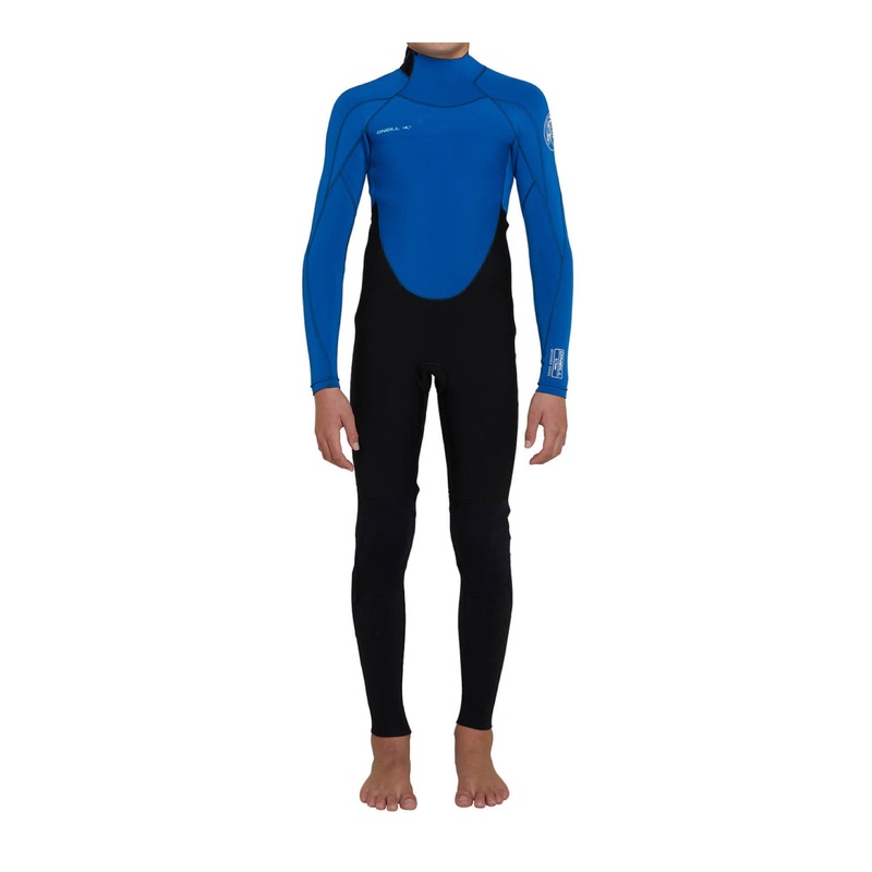 O'Neill Kids Boys Defender 3/2mm Steamer Back Zip Wetsuit - Black/Ultrablue