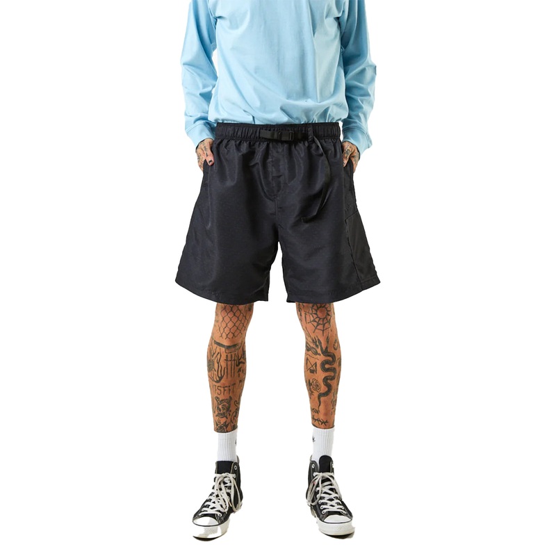 Afends Mens Escape Recycled Elastic Waist Spray Shorts