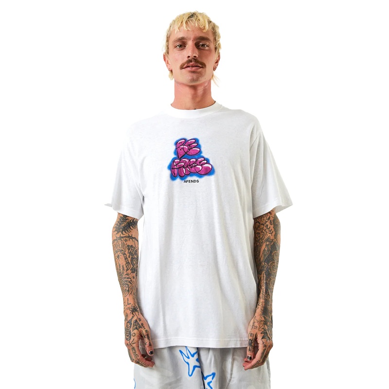 Afends Mens Planetary Hemp Retro Graphic T-Shirt