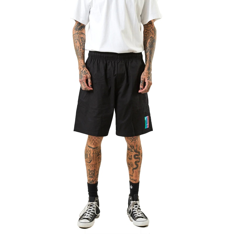 Afends Mens Studio Organic Elastic Waist Shorts