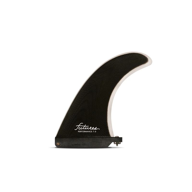 Futures Fins Performance 7.0 Fiberglass Single Longboard Fin - Black / Grey