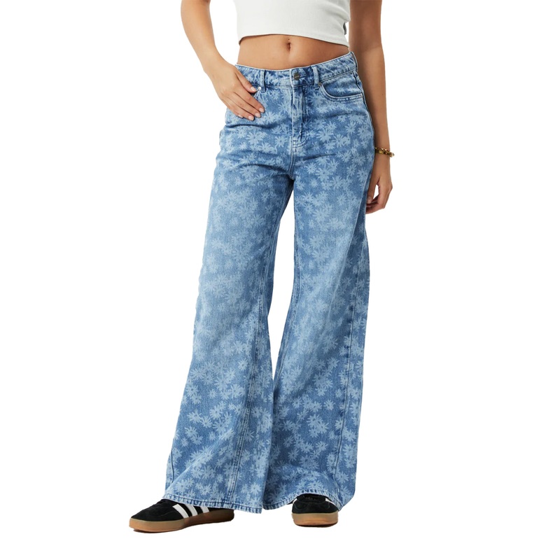 Afends Womens Fink Gigi Hemp Denim Flared Jeans