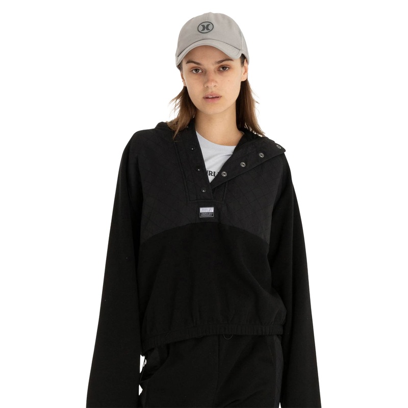 Hurley Womens Fleece 1/4 Button Up Zip