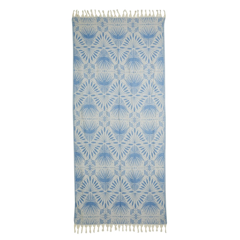 Salty Shadows Palm Frond Pattern Towel