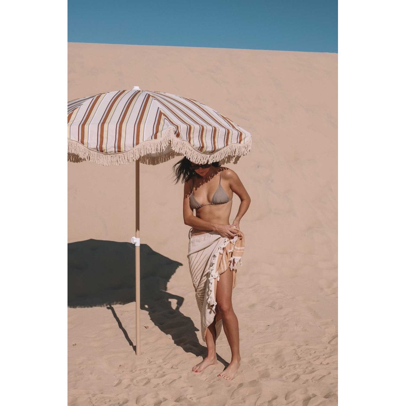Salty Shadows Vintage Stripe Beach Umbrella