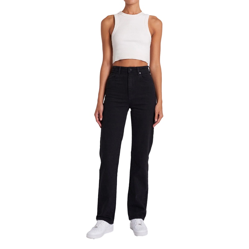 Abrand Womens High Straight Jeans - Blacklight