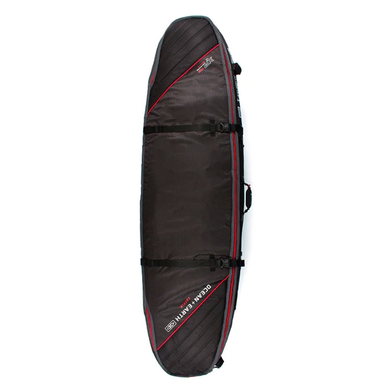Ocean & Earth Quad Coffin Shortboard Cover Black/Red - 7'6"