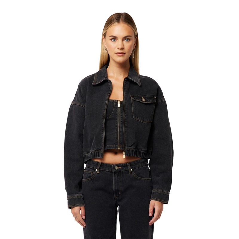 Abrand Womens Denim Bomber Jacket Cara