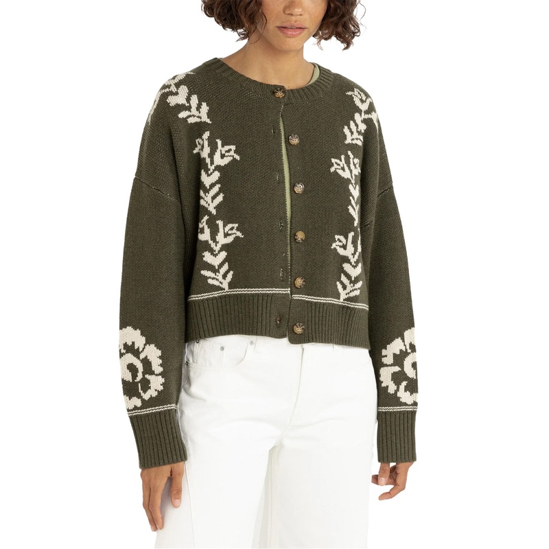 Rhythm Antique Floral Crop Cardigan