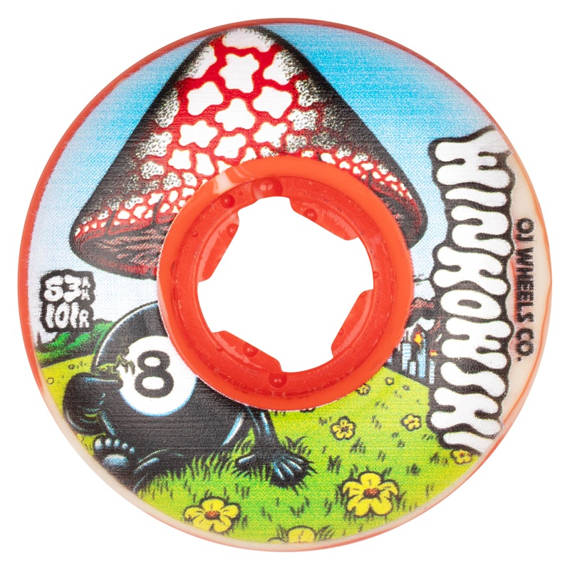 53mm Erick Winkowski Mushroom Elite White Red Swirl EZ EDGE 101a OJ Skateboard Wheels