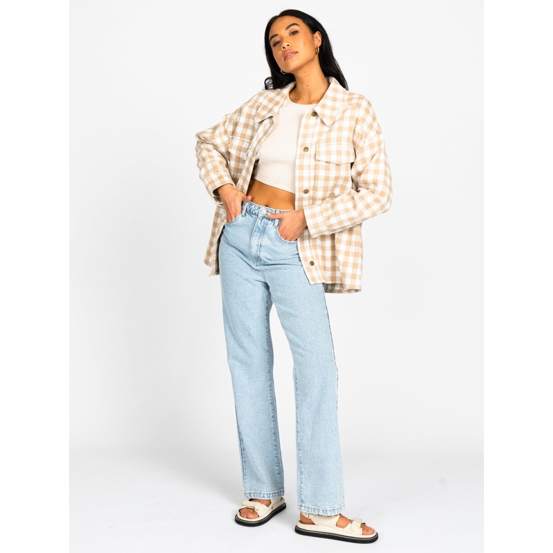 Rusty Checked Out Oversized Shirt Jacket