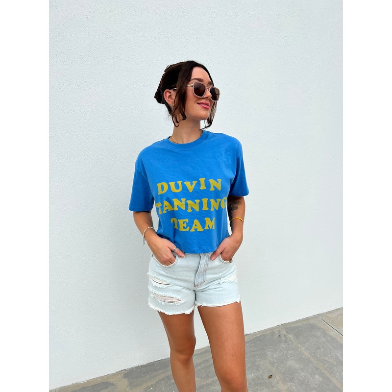 Duvin Womens Tanning Team Crop Tee - Blue