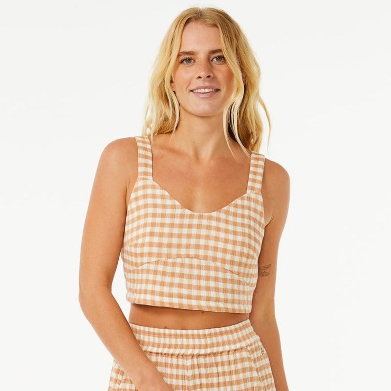 Rip Curl Premium Surf Check Crop - Light Brown