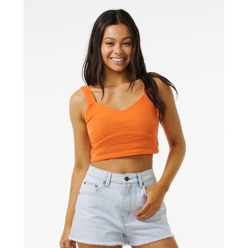 Rip Curl Premium Surf Crop - Bright Orange