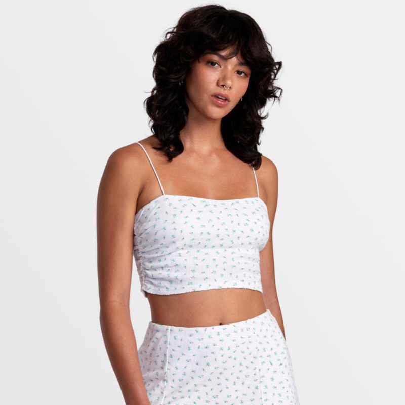 RVCA Lexi Pointelle Bandeau Tank Top - Whisper White