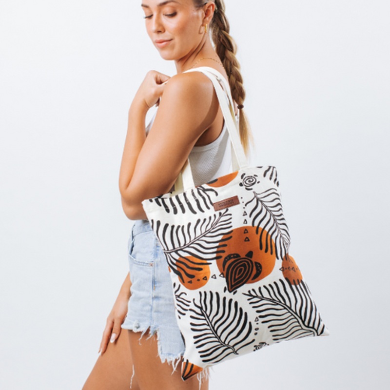 Sand Cloud Retro Turtles Everyday Tote - Natural