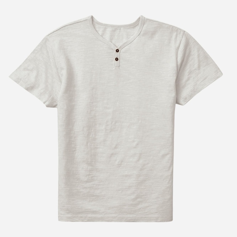 Katin Short Sleeve Folk Henley Tee - Vintage White