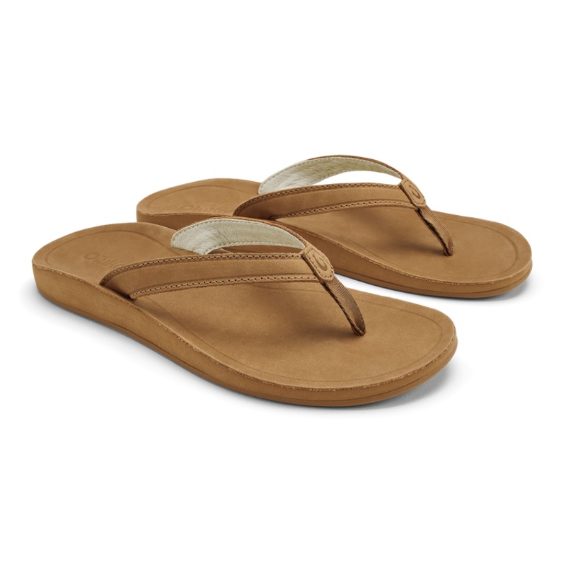 Olukai Southshore Womens Waterproof Leather Sandals - Toffee