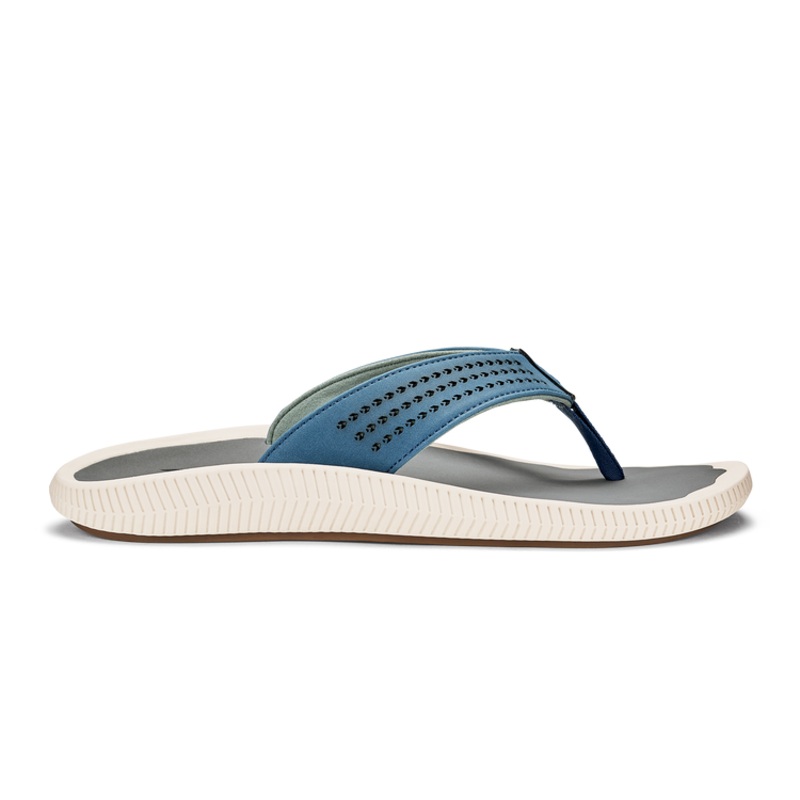 Olukai Ulele Men's Beach Sandal - Slate Blue & Charcoal