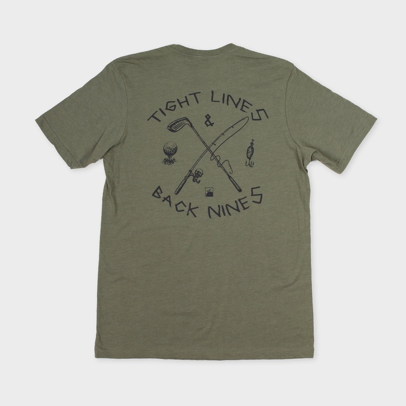 Flomotion Tight Lines Back Nines Tee - Light Olive