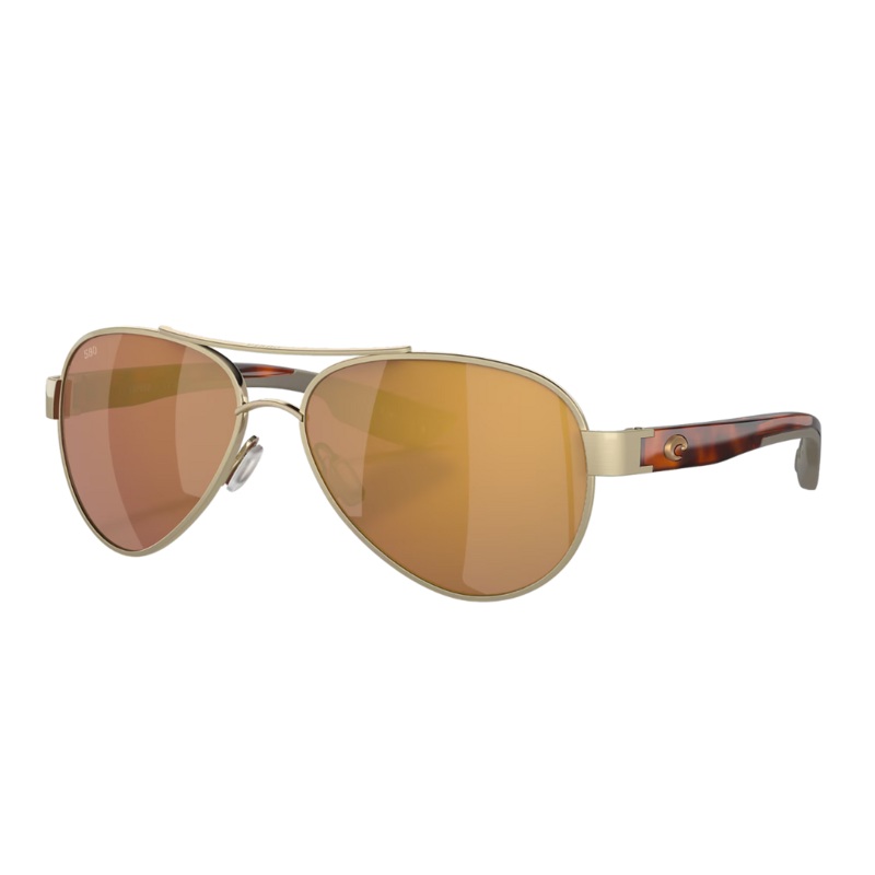 Costa Loreto Sunglass - Brushed Gold with Gold Mirror Polarized Glass